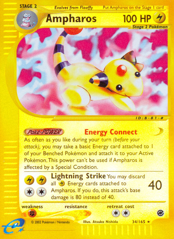 E-Series Expedition Ampharos #34/165 reverse holo